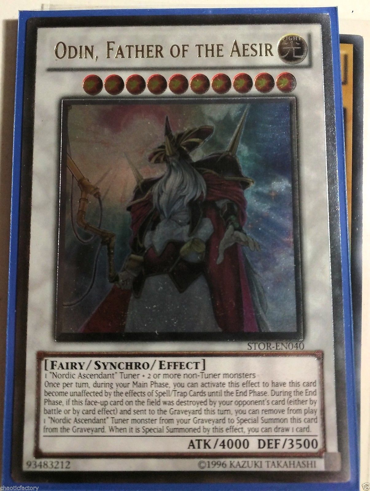 Odin, Father Of The Aesir Ultimate Rare. Yugioh Utr 1st Edition Card Stor  En040