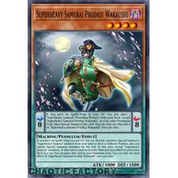 MP24-EN076 Superheavy Samurai Prodigy Wakaushi Prismatic Secret Rare 1st Edition NM