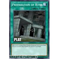 Platinum Secret Rare RA02-EN056 Preparation of Rites 1st Edition NM