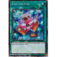 RA03-EN056 One for One (alternate artwork) Platinum Secret Rare 1st Edition NM