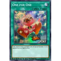 RA03-EN056 One for One (alternate artwork) Platinum Secret Rare 1st Edition NM