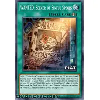 RA03-EN074 WANTED: Seeker of Sinful Spoils Platinum Secret Rare 1st Edition NM