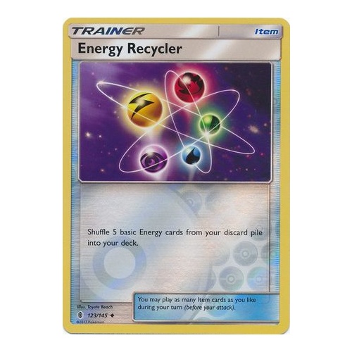 Pokeon TCG Energy Recycler - 123/145 - Uncommon Reverse Holo - Sun & Moon: Guardians Rising