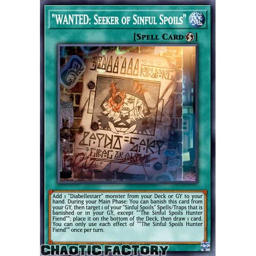 AGOV-EN054 WANTED: Seeker of Sinful Spoils Secret Rare 1st Edition NM