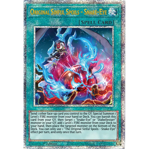 Quarter Century Secret Rare AGOV-EN057 Original Sinful Spoils - Snake-Eye 1st Edition NM