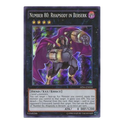 Number 80: Rhapsody in Berserk - AP06-EN010 - Super Rare NM