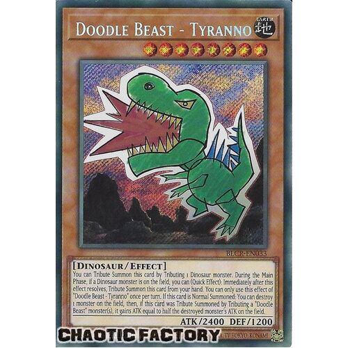 BLCR-EN033 Doodle Beast - Tyranno Secret Rare 1st Edition NM