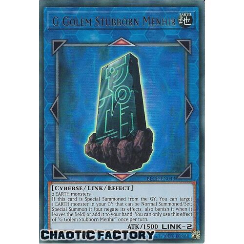 BLCR-EN043 G Golem Stubborn Menhir Ultra Rare 1st Edition NM