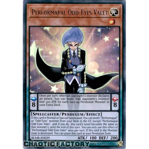 BLMR-EN029 Performapal Odd-Eyes Valet Ultra Rare 1st Edition NM