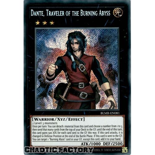 BLMR-EN081 Dante, Traveler of the Burning Abyss Secret Rare 1st Edition NM