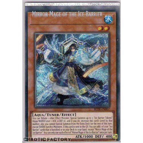 ERROR BLTR-EN007 Mirror Mage of the Ice Barrier Secret Rare 1st Edition NM