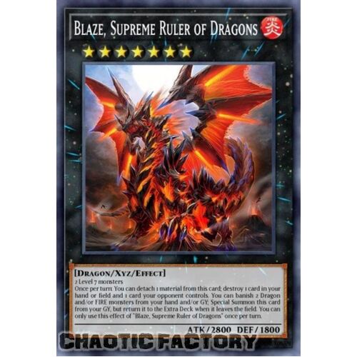 BLTR-EN045 Blaze, Supreme Ruler of all Dragons Secret Rare 1st Edition NM