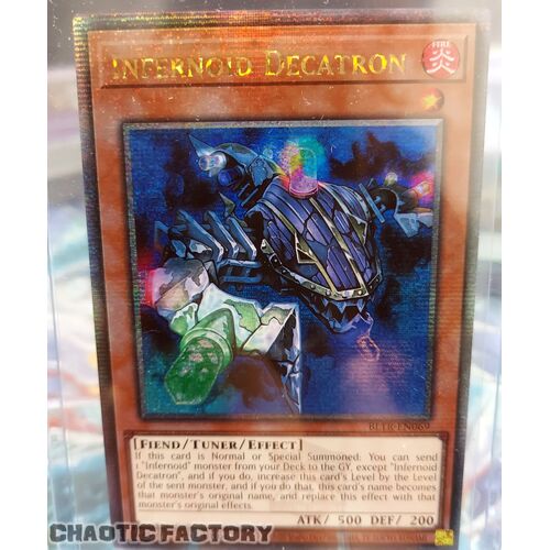 Quarter Century Secret Rare BLTR-EN069 Infernoid Decatron 1st Edition NM