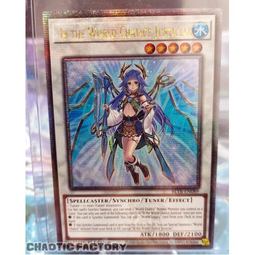 Quarter Century Secret Rare BLTR-EN089 Ib the World Chalice Justiciar 1st Edition NM