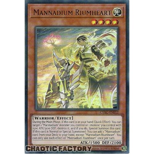 CYAC-EN012 Mannadium Riumheart Ultra Rare 1st Edition NM