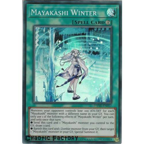 Yugioh DANE-EN057 Mayakashi Winter Super Rare 1st Edition NM