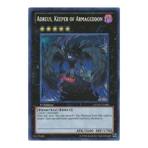 Adreus, Keeper of Armageddon - GENF-EN086 - Secret Rare 1st Edition NM