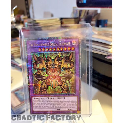 INFO-EN033 The Unstoppable Exodia Incarnate Quarter Century Secret Rare 1st Edition NM