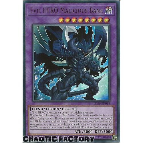 LDS3-EN033 Evil HERO Malicious Bane Ultra Rare 1st Edition NM