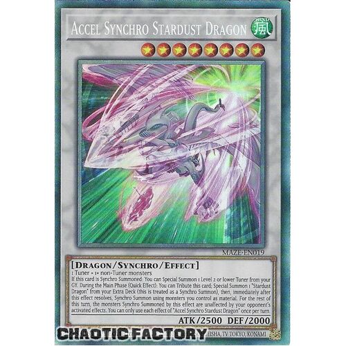 COLLECTORS RARE MAZE-EN019 Accel Synchro Stardust Dragon 1st Edition NM