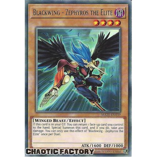 MAZE-EN039 Blackwing - Zephyros the Elite Rare 1st Edition NM