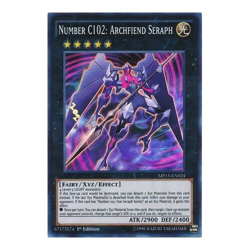 Number C102: Archfiend Seraph - MP15-EN024 - Super Rare 1st Edition NM