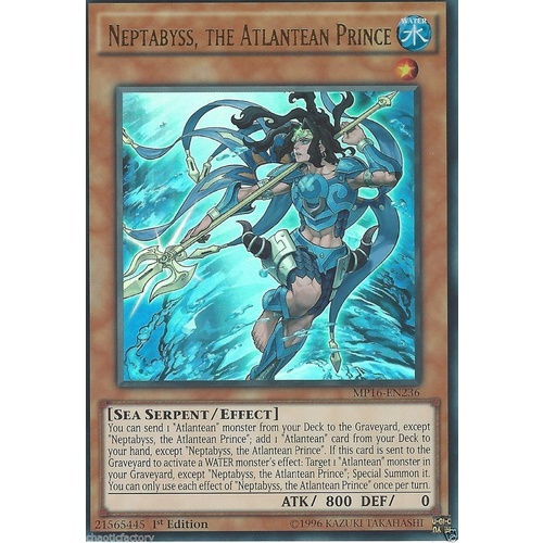 Neptabyss, the Atlantean Prince MP16-EN236 Ultra Rare NM 1st Edition