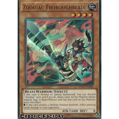 Zoodiac Thoroughblade - MP17-EN184 - Ultra Rare 1st Edition NM