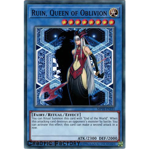 Yugioh MP18-EN231 Ruin, Queen of Oblivion Common 1st Edition NM