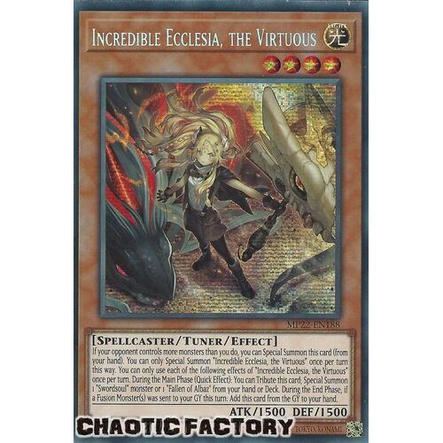 MP22-EN188 Incredible Ecclesia, the Virtuous Prismatic Secret Rare 1st Edition NM