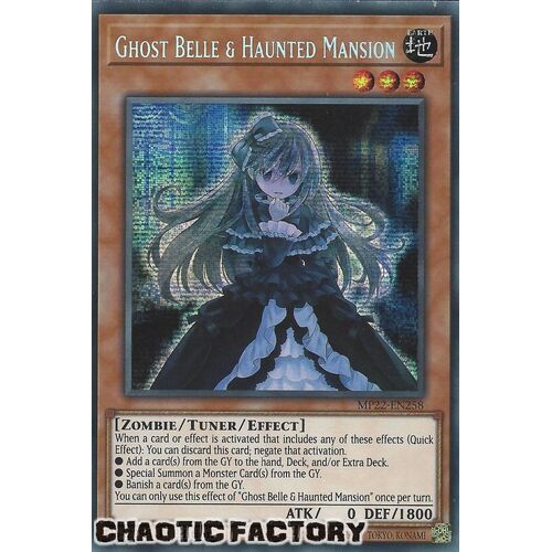 MP22-EN258 Ghost Belle & Haunted Mansion Prismatic Secret Rare 1st Edition NM