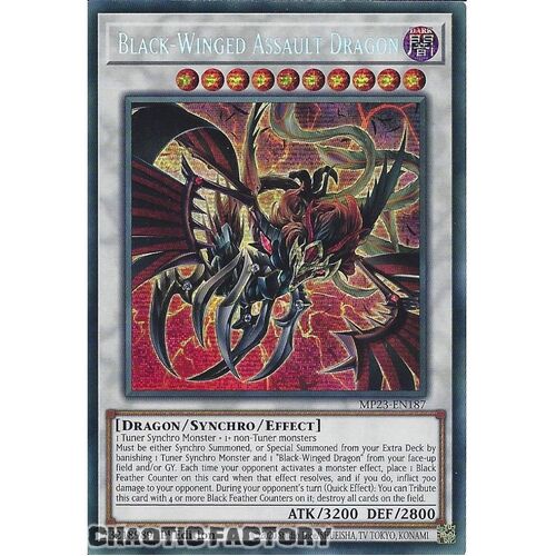 MP23-EN187 Black-Winged Assault Dragon Prismatic Secret Rare 1st Edition NM