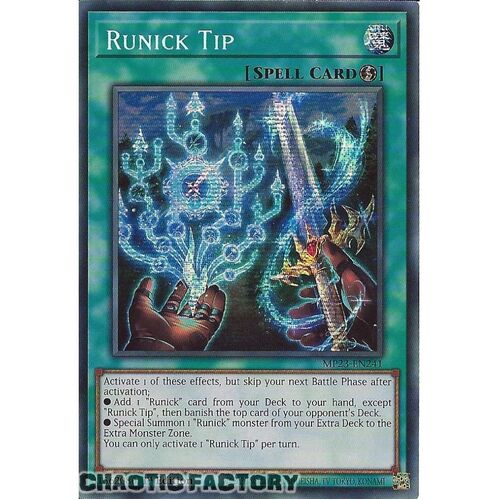 MP23-EN241 Runick Tip Prismatic Secret Rare 1st Edition NM