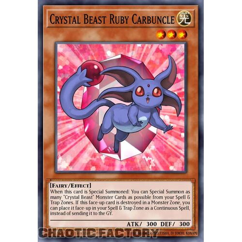 MP24-EN020 Crystal Beast Ruby Carbuncle Quarter Century Secret Rare 1st Edition NM