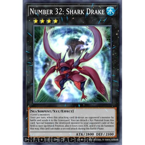 MP24-EN033 Number 32: Shark Drake Quarter Century Secret Rare 1st Edition NM