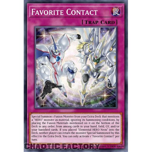 MP24-EN063 Favorite Contact Prismatic Secret Rare 1st Edition NM