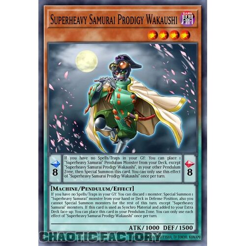 MP24-EN076 Superheavy Samurai Prodigy Wakaushi Prismatic Secret Rare 1st Edition NM