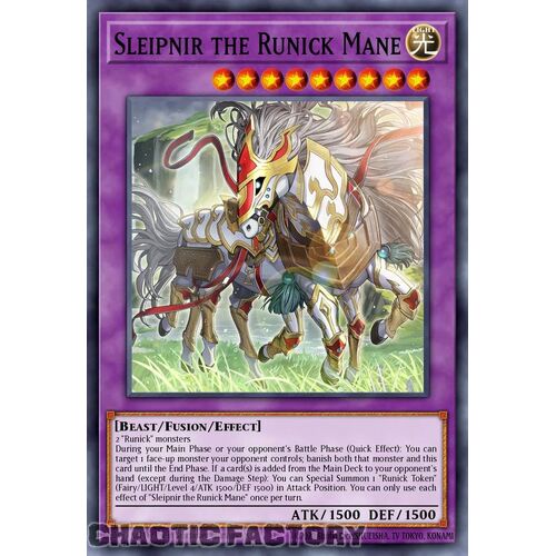 MP24-EN096 Sleipnir the Runick Mane Prismatic Secret Rare 1st Edition NM