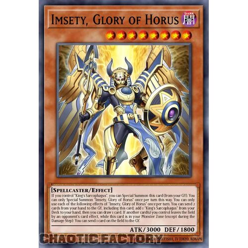 MP24-EN114 Imsety, Glory of Horus Prismatic Secret Rare 1st Edition NM