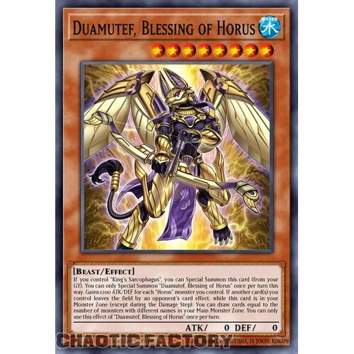 MP24-EN115 Duamutef, Blessing of Horus Prismatic Secret Rare 1st Edition NM