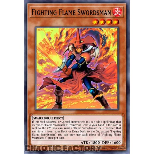 MP24-EN132 Fighting Flame Swordsman Prismatic Secret Rare 1st Edition NM