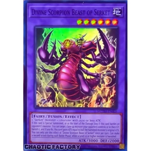 MZTM-EN005 Divine Scorpion Beast of Serket Super Rare 1st Edition NM