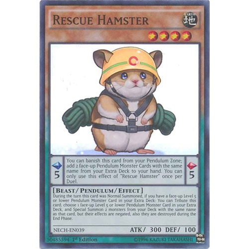 Yugioh Rescue Hamster - NECH-EN039 - Super Rare 1st Edition NM