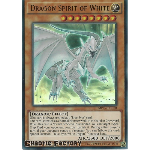 Yugioh MP17-EN010 Dragon Spirit of White Ultra rare 1st Edition NM