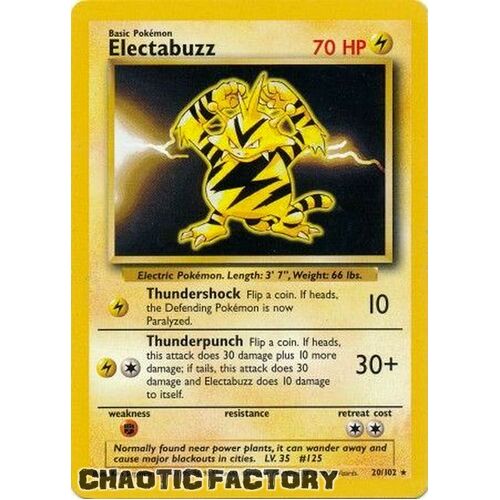 Electabuzz - 20/102 - Rare Unlimited NM