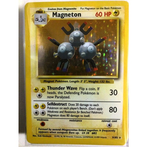 Magneton - 9/102 - Holo Base Set Pokemon TCG NM UNLIMITED