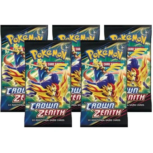 Pokemon TCG Crown Zenith - 5 Booster Pack Bundle - 5 Sealed Booster Packs