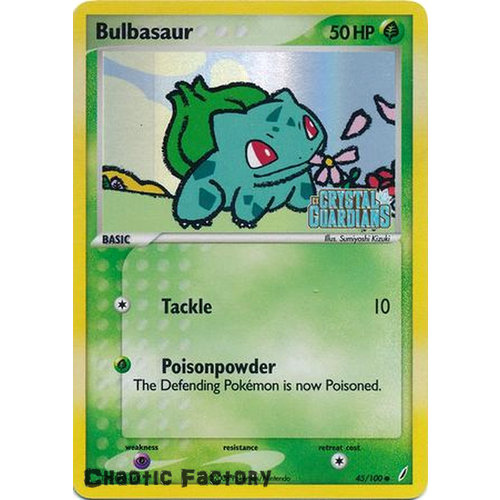 Bulbasaur - 45/100 -  Reverse Holo Ex Crystal Guardians LP