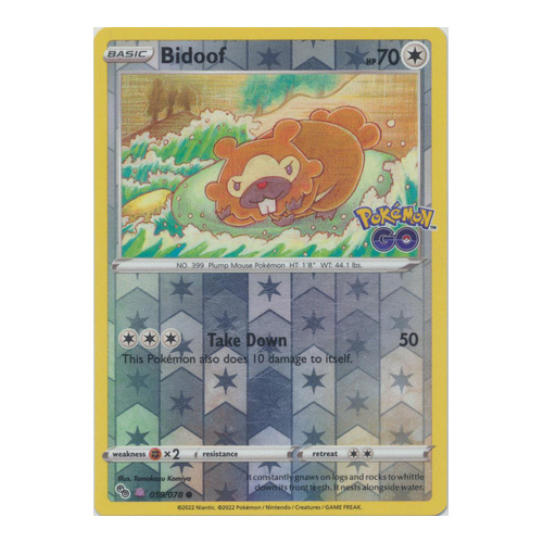 Ditto (Bidoof) - 059/078 - Common Reverse Holo Unpeeled NM