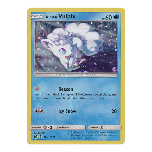 Alolan Vulpix - 21a/145 - Alternate Art Promo NM